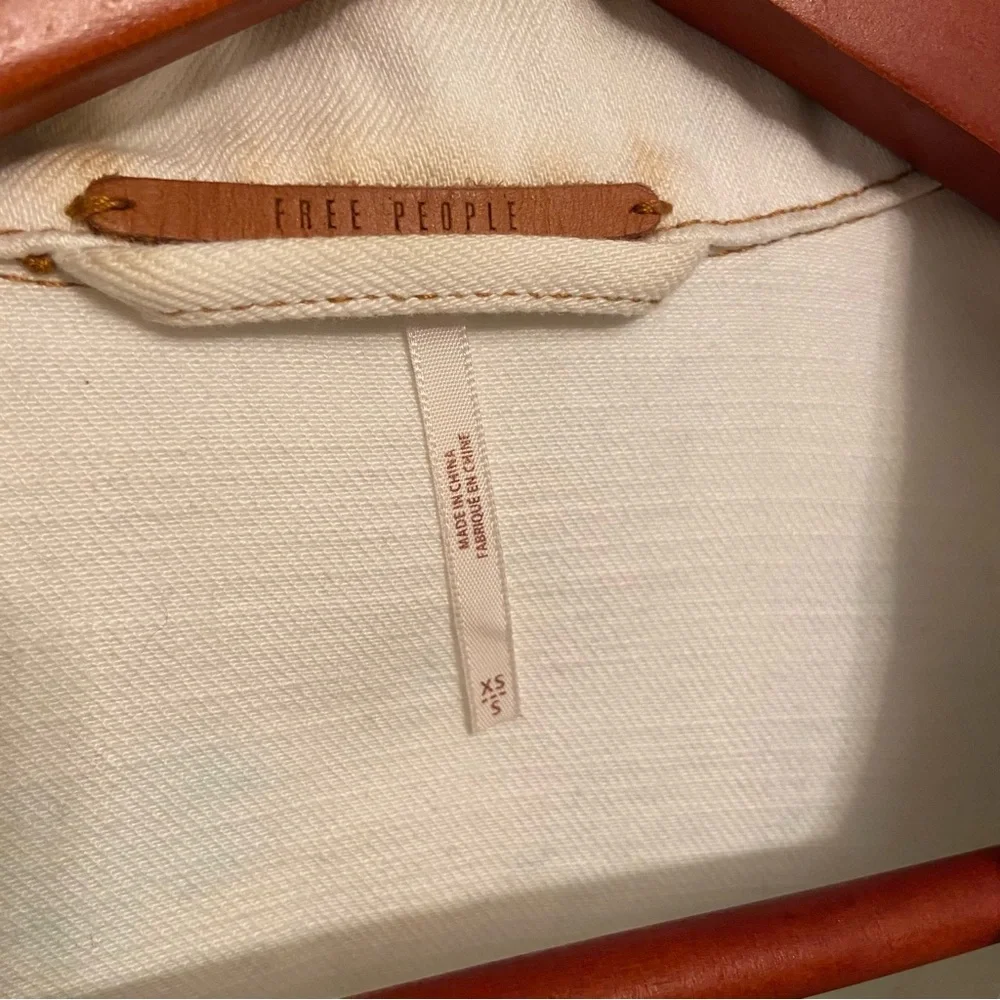 Free People Cream Denim Jacket - Picture 8 of 8